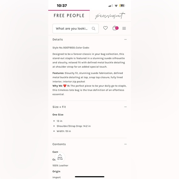 NWT FREE PEOPLE Bobbi Slouch Suede Tote | Khaki MSRP $98 - Picture 6 of 11